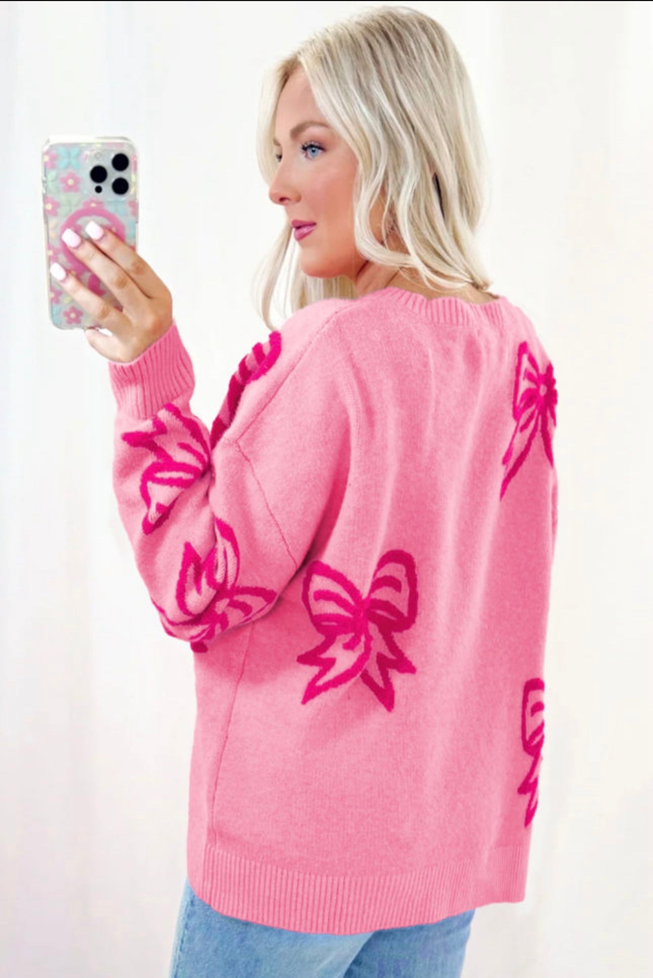 Pink Bow Sweater