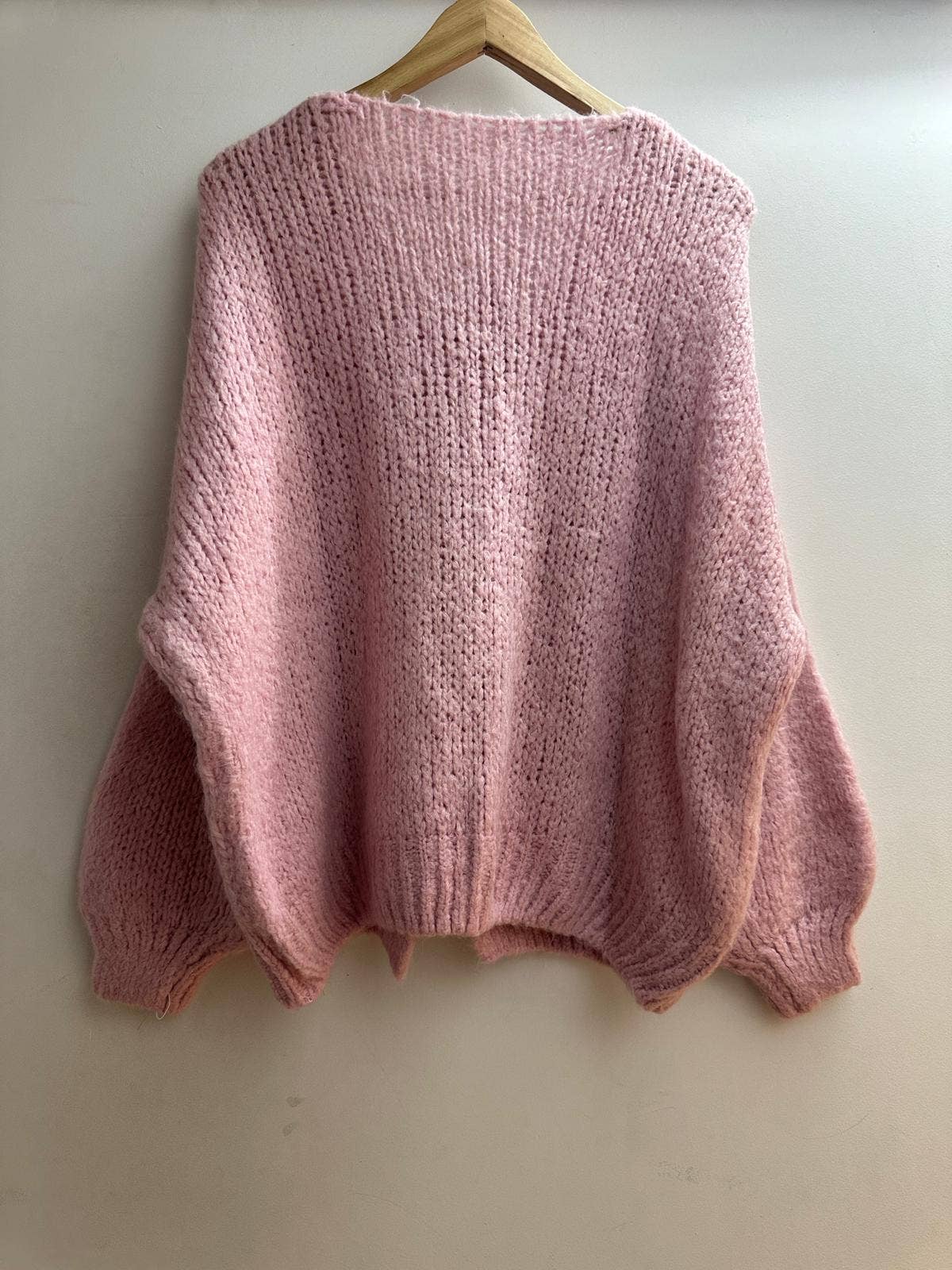 Wool Bow Cardigan - Pink