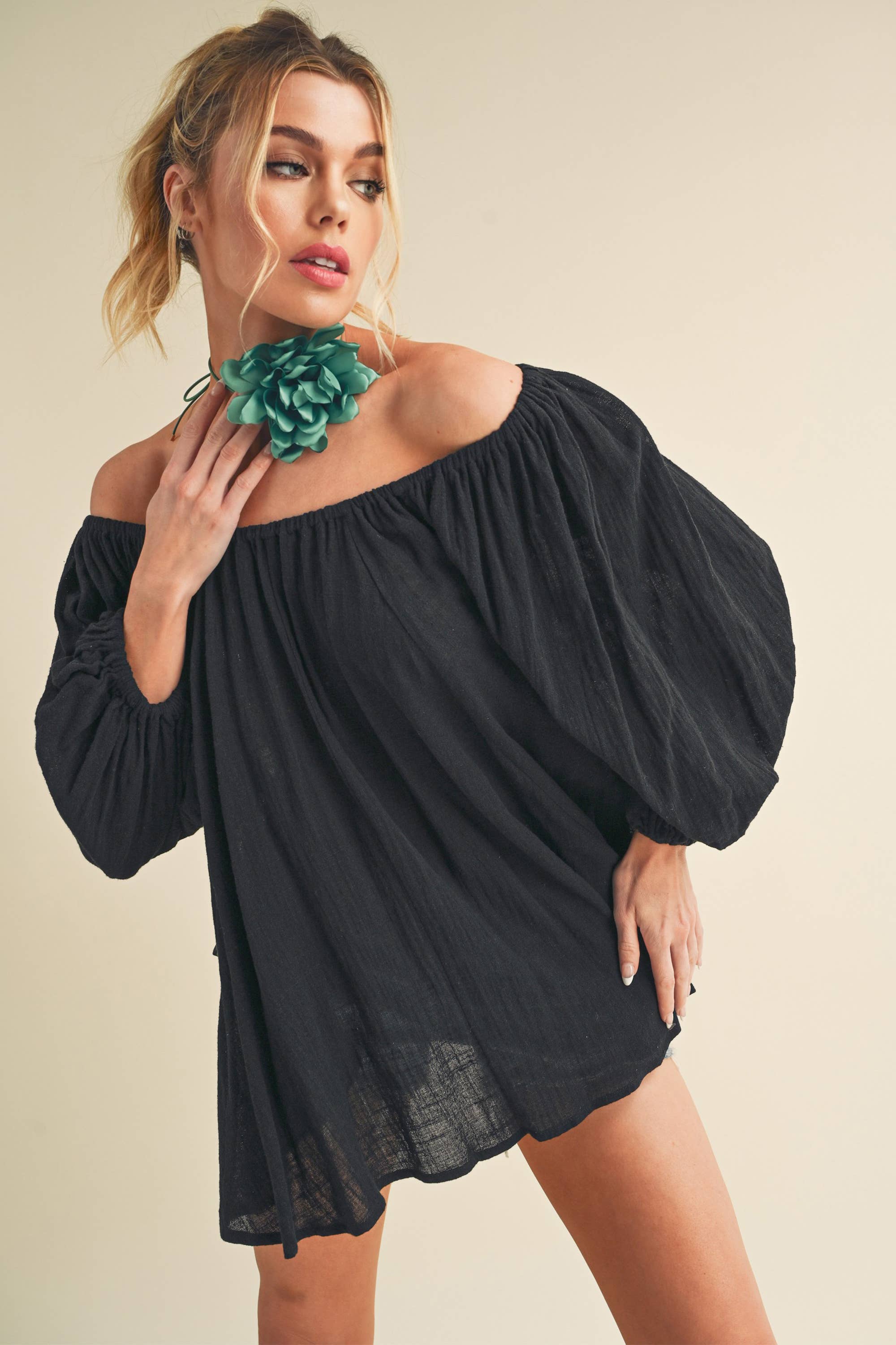 Nately Off Shoulder Tunic Top/Dress