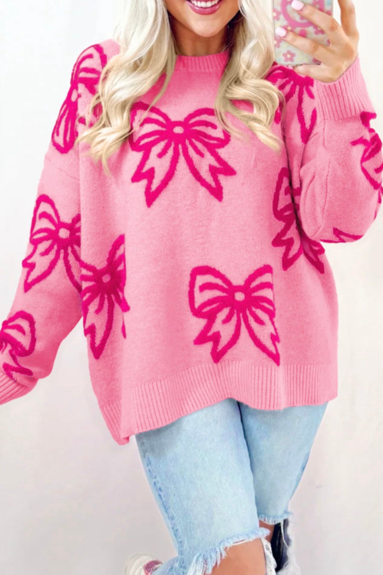 Pink Bow Sweater