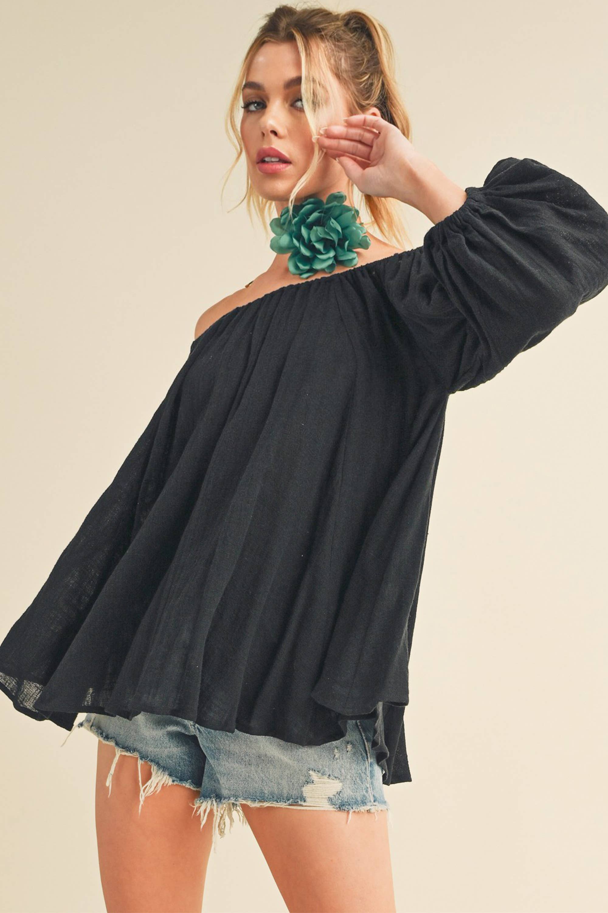 Nately Off Shoulder Tunic Top/Dress