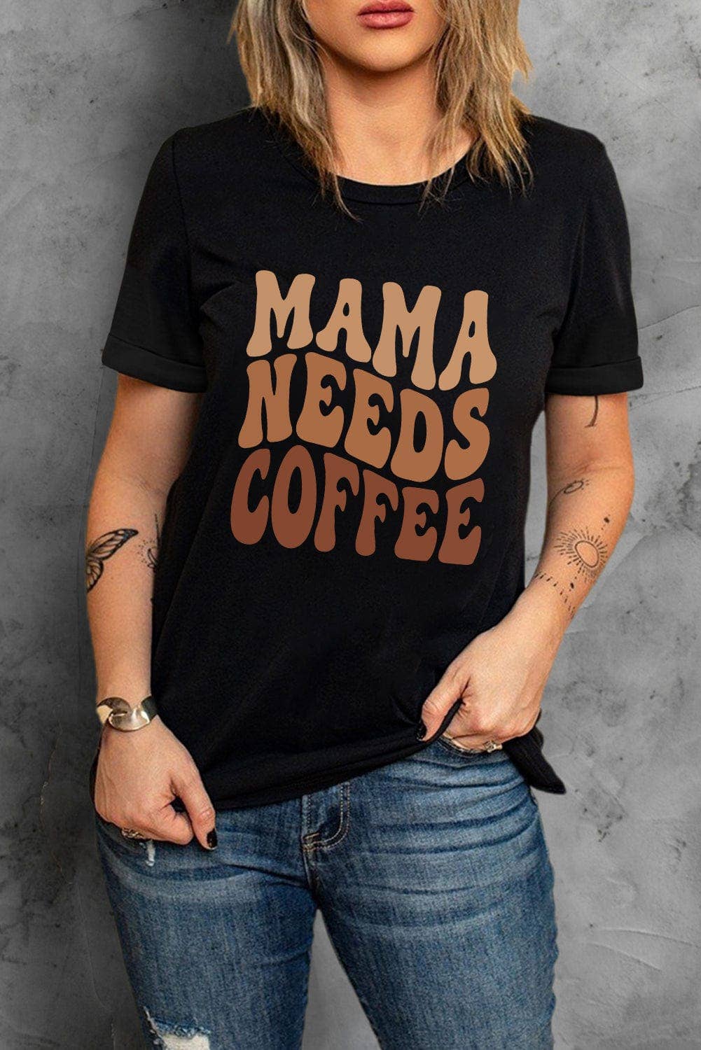 Mama Needs Coffee Graphic Top