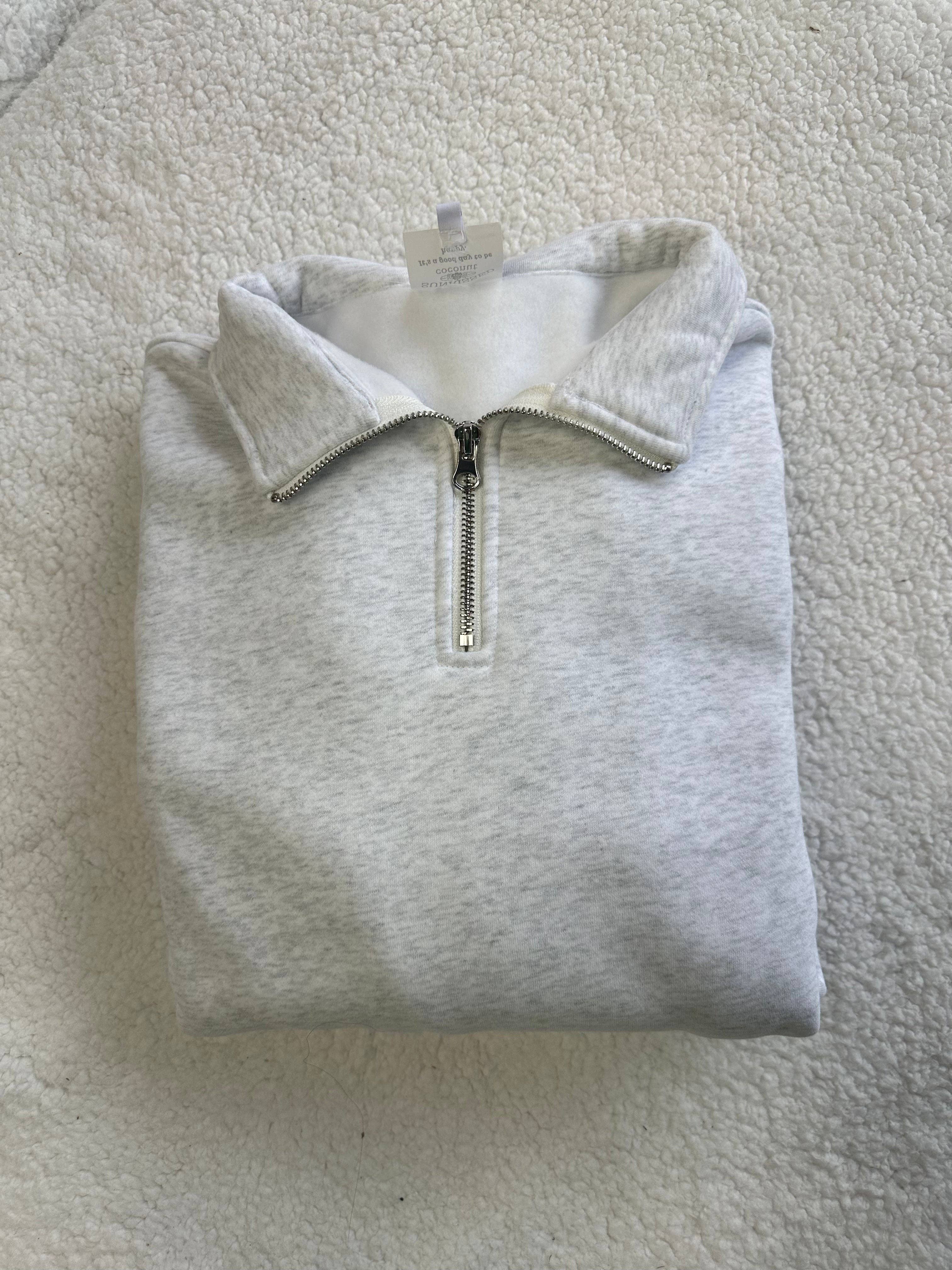 Quarter-Zip Sweatshirt Pearl Grey