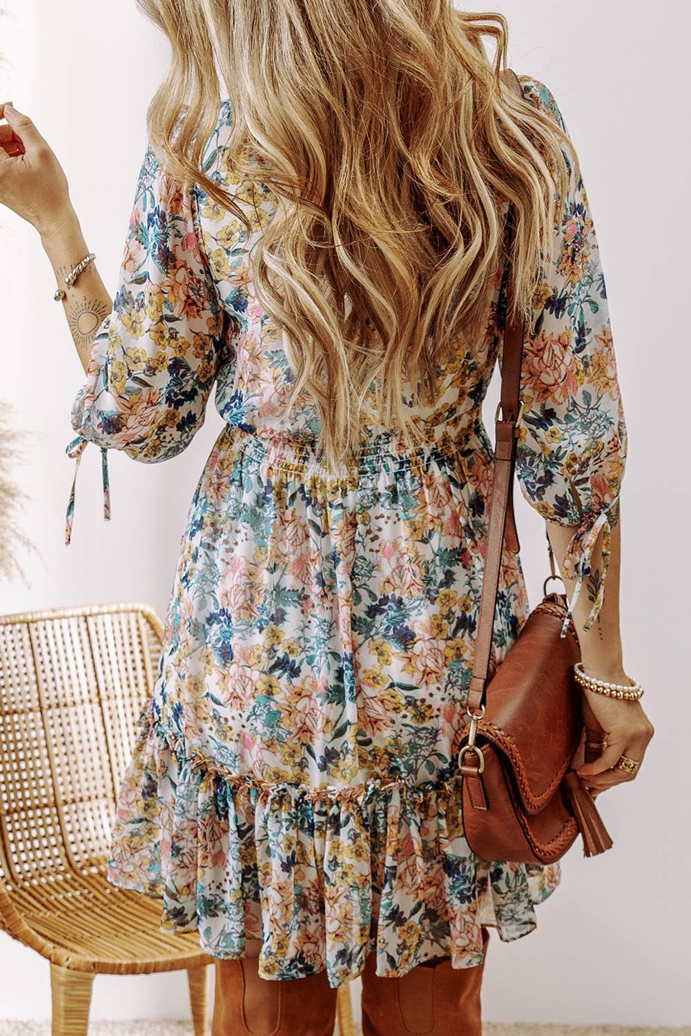 Floral Fall Ruffled Dress