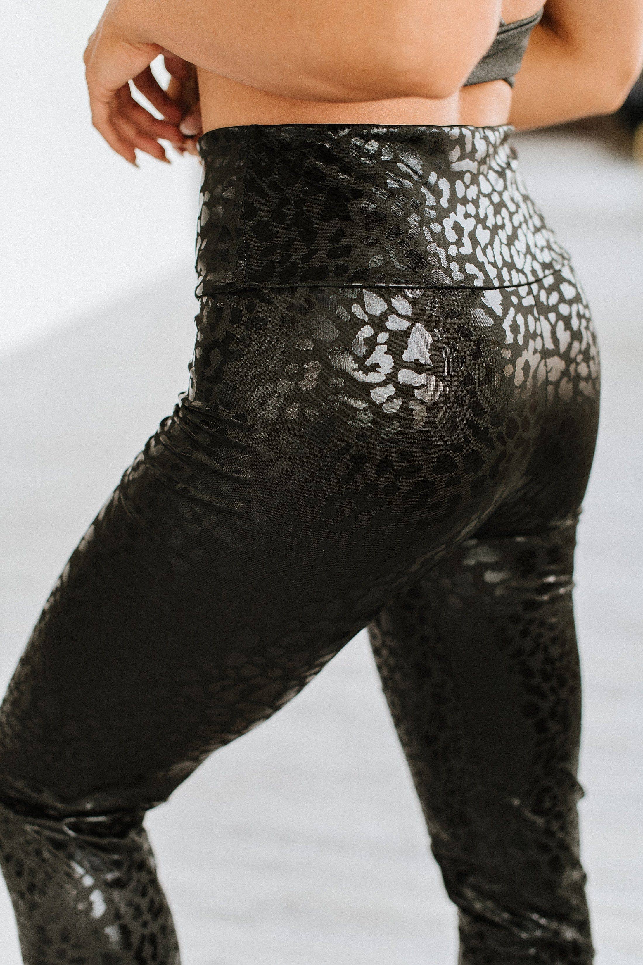 Leopard Print Textured Leggings