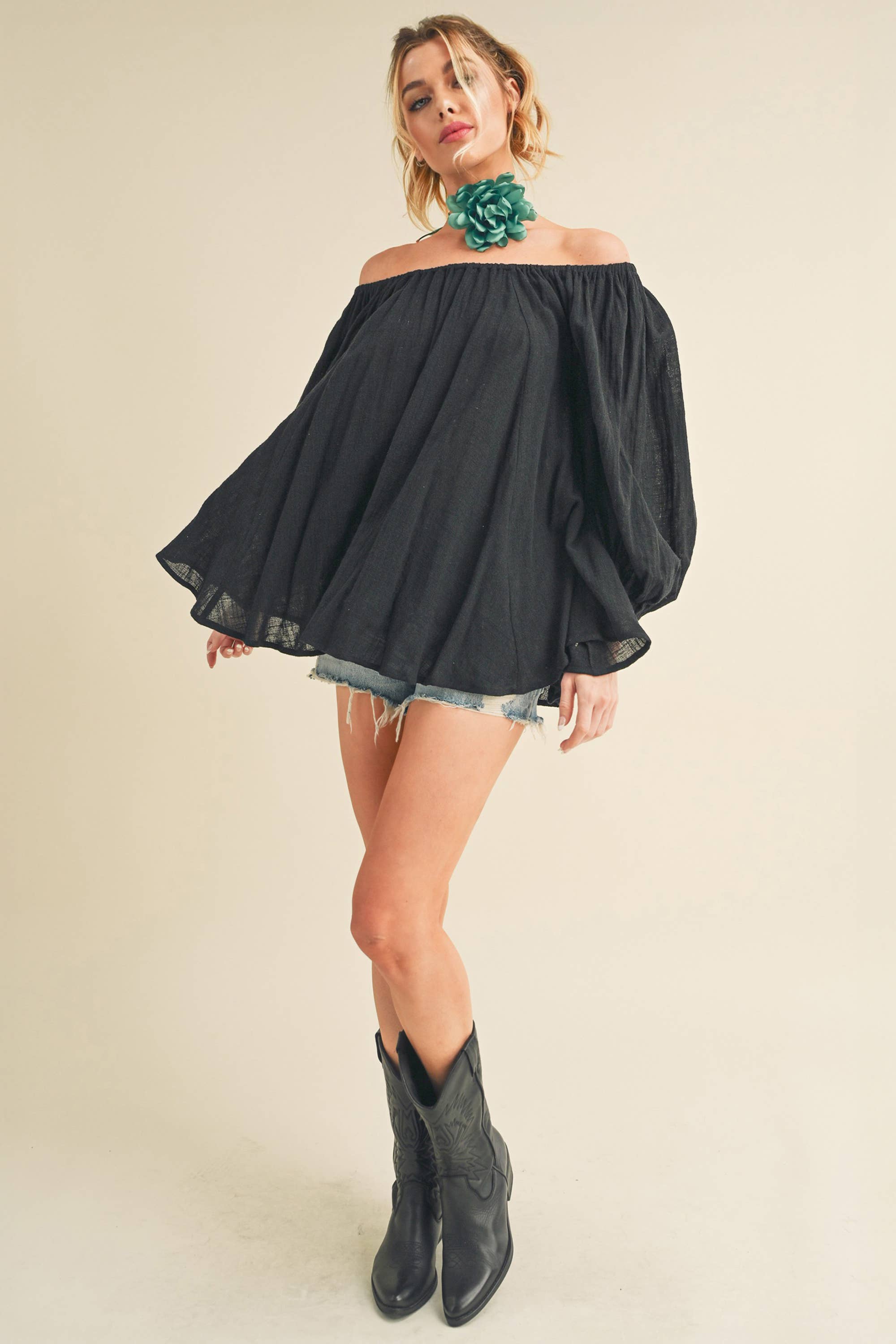 Nately Off Shoulder Tunic Top/Dress